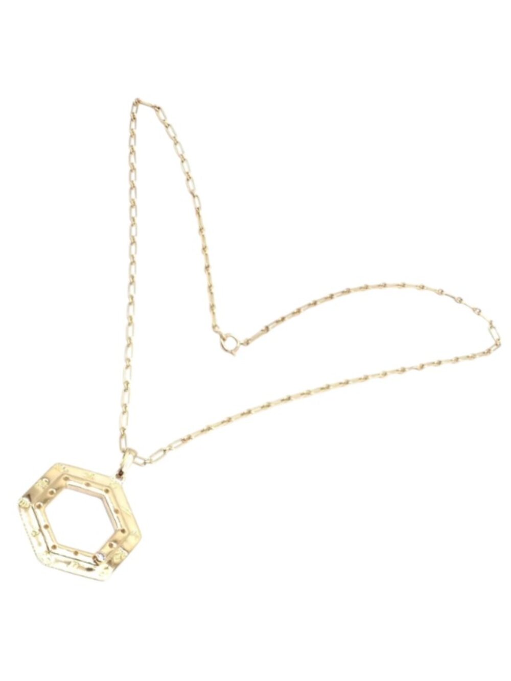 Vintage Cartier Zodiac 18k Yellow Gold Diamond Pendant Link Chain Necklace